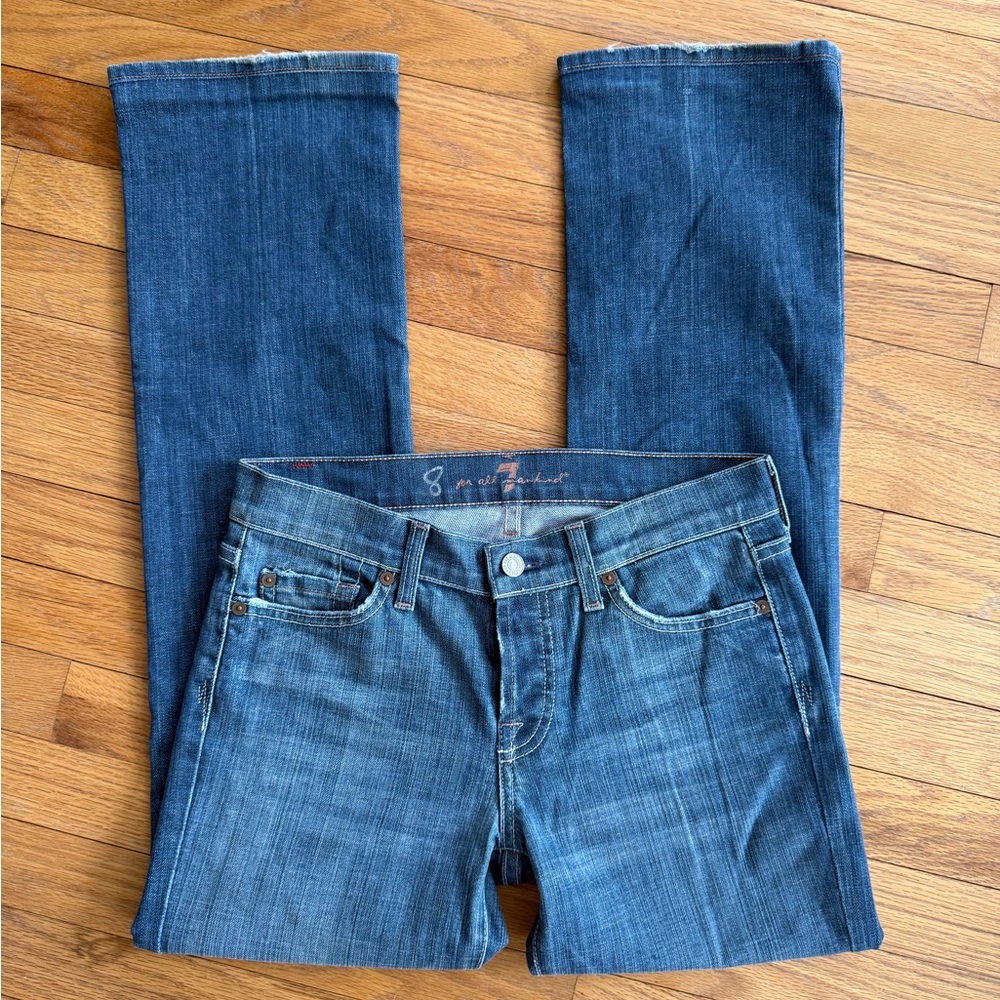 Vintage 7 For All Mankind Button Fly Jeans • Size 26 - Slight Flare 90s/Y2K